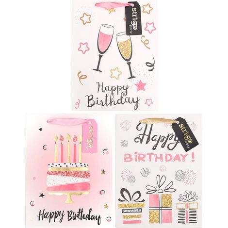 Sacchetto regalo per feste 18x23x10cm mix strigo