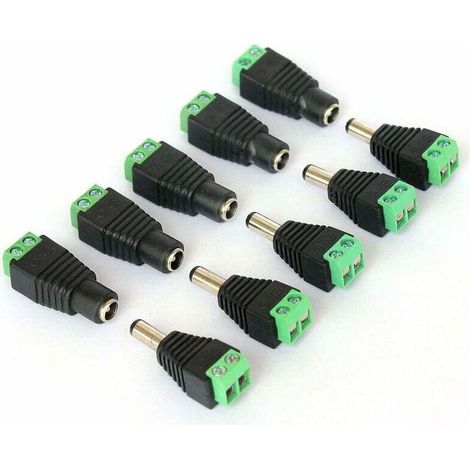 Stecker (männlich), 5 x Buchse (weiblich), DC-Anschluss für CCTV-Kameras, 2,1 x 5,5 mm (1/4)