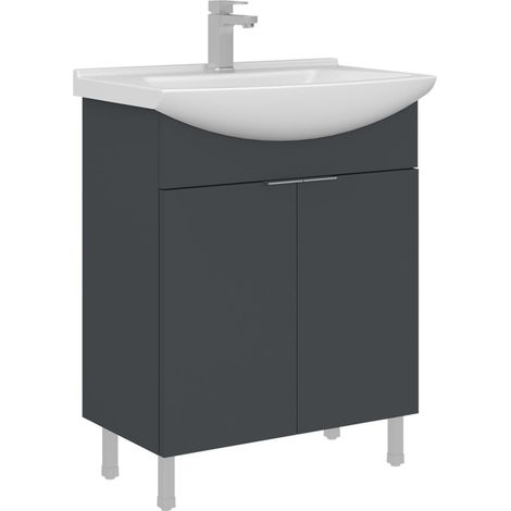 Mobile lavabo "Purus 65" - 65 x 50 x 83 cm - Antracite opaco (1/3)