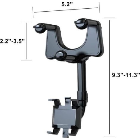 Support Téléphone Rétroviseur Voiture Rotatif et Rétractable Multifonctionnel Supports de Miroir rétroviseur pour Voiture pour A90 (1/4)
