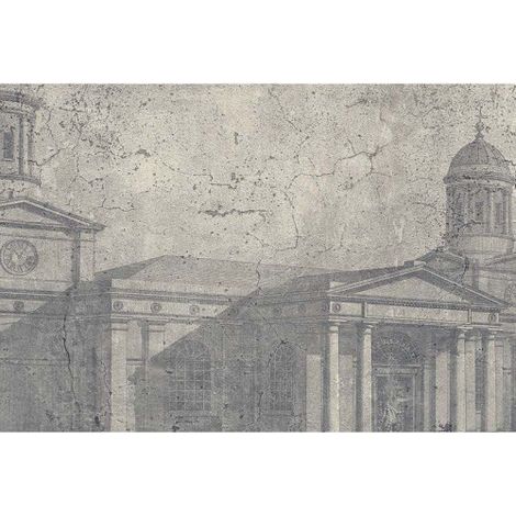 Papier peint panoramique gris effet béton vintage Tapisserie panoramique salon monument historique Papier peint panoramique style antique pour bureau (1/3)