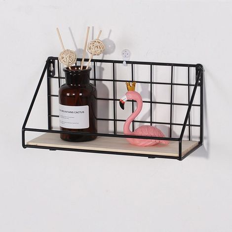 Wandregal mit Stange, Loft-Stil, 29,5 cm – schwarz (1/4)