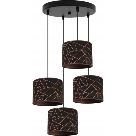 Suspension, lustre, plafonnier, abat-jour à motif cuivre (1/5)