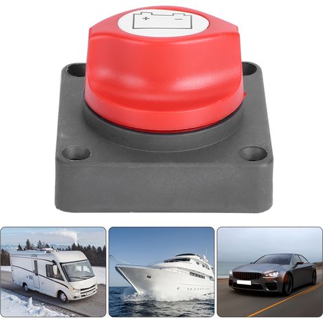 Interrupteur coupe-batterie 12/24 V CC avec bouton principal, isolateur et protection anti-fuite pour voiture et bateau (1/5)