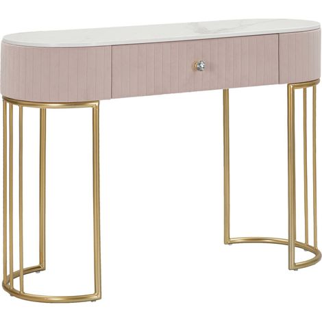 Console "Montpellier" struttura in metallo e legno ripiano in marmo per interni -Rosa (1/6)