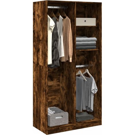 Kleiderschrank Räuchereiche 100x50x200 cm Holzwerkstoff