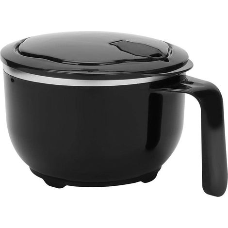 Bol à nouilles en acier inoxydable, 1200 ml, bol à soupe, saladier, récipient de conservation avec couvercle pour soupes de nouilles et céréales (1/5)