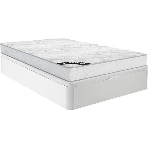 Set 140 x 190 cm Rete contenitore Bianco + Materasso molle insacchettate sp. 20 cm - SONGE di YSMÉE (1/5)