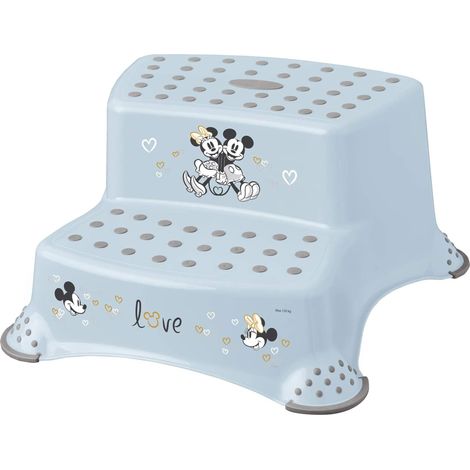 Tabouret-escalier Igor à 2 marches, Mickey, bleu clair, 40 x 37 x 21 cm