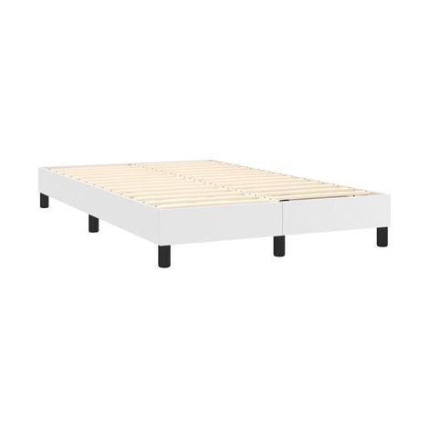 Sommier de style Snowco (avec matelas et lampe LED), blanc, 120 × 200 cm, éclairage led d’ambiance, pour chambre, décor moderne, facile à assembler (1/5)