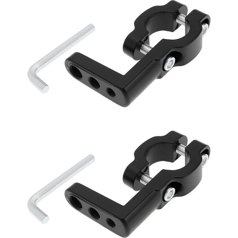 Lot de 2 supports de phare de moto, supports de projecteur à fixation sur pare-chocs, avec pince de serrage pour tube de 17 à 22 mm (1/4)