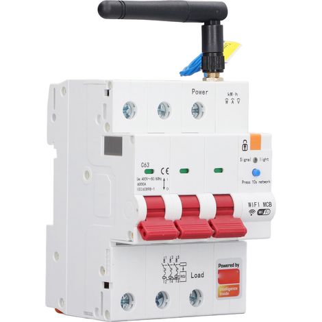 Intelligenter 3-poliger 63-A-Leistungsschalter mit WLAN-Fernbedienung, programmierbarem Timer, 400-V-AC-Fehlerstromschutz und automatischer Schaltung (1/5)