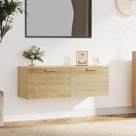 812945 vidaXL Wall Cabinet Sonoma Oak 100x36,5x35 cm Engineered Wood (1/5)