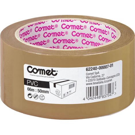 TESA COMET NASTRO ADESIVO COMET PER IMBALLI COLOR AVANA (MARRONE) MISURE 66M X, MULTICOLORE, 4042448837547