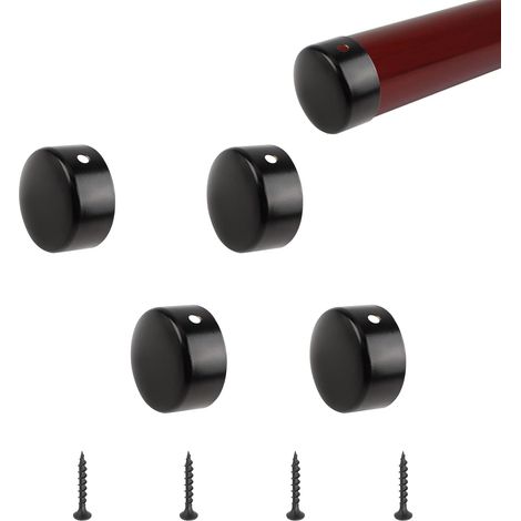 Lot de 4 embouts de main courante ronds en acier inoxydable 201 de 45 mm (noir) (1/5)
