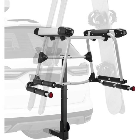 Transport des skis et snowboards, support sur attelage verrouillable avec accès inclinable