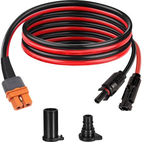 Câble XT60i vers solaire Adaptateur de panneau solaire 10AWG vers connecteur XT60i, câble d'extension femelle XT60i pour centrale électrique portable Générateur solaire(0.6m) (1/5)