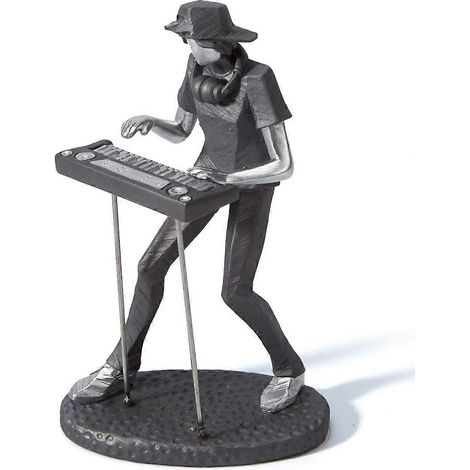 Figurine de musicien Amoy-Art, sculpture musicale, statue, décoration musicale, piano moderne, intérieur, salon, cadeau, clavier en résine, 25 cm de hauteur (1/5)