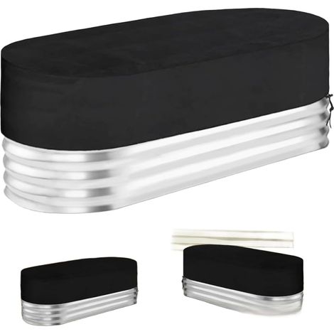 Housse de réservoir ovale, imperméable, robuste, résistante à la poussière, protection UV pour piscine plongeante froide (noir, 420D) (1/5)