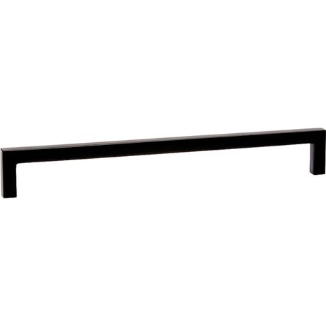 Poignée de meuble zamac noir mat – Entraxe 192 mm – Longueur 200,5 mm – Hauteur 28,5 mm – Épaisseur 8,5 mm – Fosun