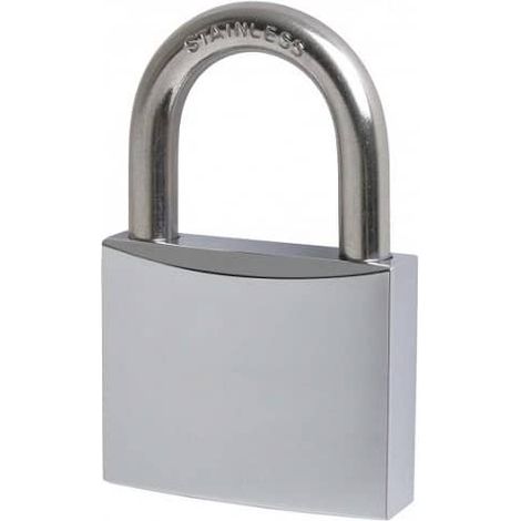 Candado de laton macizo con llave 60 mm Plateado (1/4)