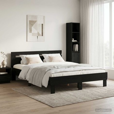 Estructura de cama Roble Negro 140 x 190 cm (1/5)