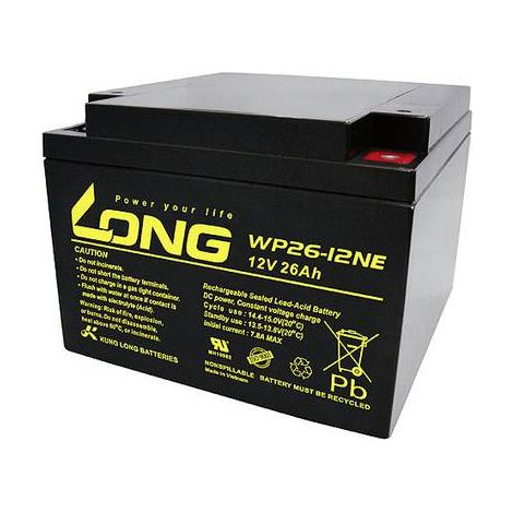 Long WP26-12NE WP26-12NE Batterie au plomb 12 V 26 Ah plomb (AGM) (l x H x P) 166 x 125 x 175 mm raccord à vis M6 résistant aux cycles de charge, au Y860312 (1/3)
