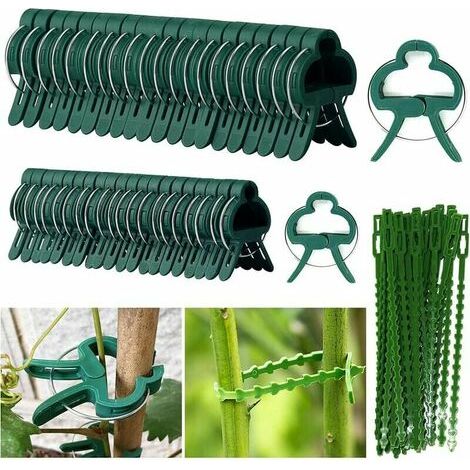 60 Pièces Clips De Support De Jardin, Clips De Plantes, Clip De Support De Plante Avec 30 Pièces Attaches Plantes Réglables, Pinces Stables Pour Fixer Les Plantes Grimpantes(30 Grands + 30 Peti (1/5)