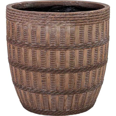 Macetero de fibra de vidrio marrón 41x41x41 cm
