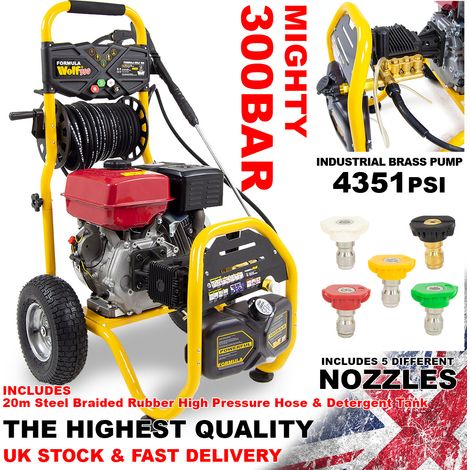 Wolf 500 Petrol Pressure Washer, 9HP 300 Bar, Commercial-Grade Cleaning, Jet Wash (1/5)