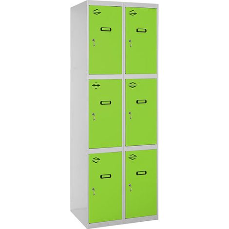 Casier-armoire Simonlocker Desm. 3 Portes 2/6 400 (800) Gr/ve Gris/vert 1800x800x500 - Simonrack (1/5)