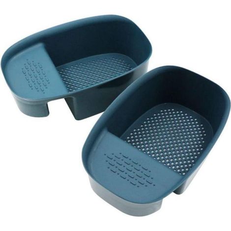 Panier Filtrant - 21 x 13,5 x 7 cm - Pour Égouttage Légumes Fruits Pâtes - Support Éponge Antidérapant - Cuisine Domestique - Lot de 2 (1/5)