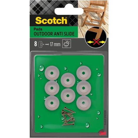 SCOTCH - Patin plastique a visser  17 mm lot de 8