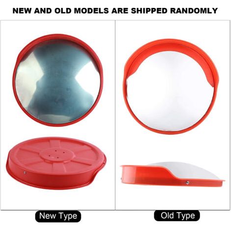 Réflecteur de miroir grand angle pour circulation routière extérieure avec pare-pluie, miroir de circulation 45 cm, professionnel, résistant aux intempéries, intérieur et extérieur, y compris les lumi