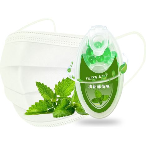 50 Pièces Perles Rafraîchissantes pour Masque, Boules Éclatantes Menthe, Fraîcheur Respiratoire Prolongée (1/5)