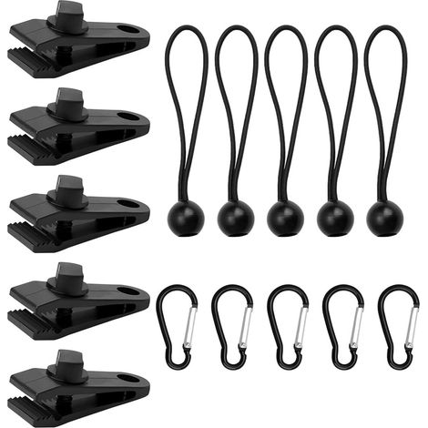 Pince Bache Piscine,15 PCS Clips de Fixation Universels pour Bâche de Piscine Clip pour Tente et Enrouleur Accessoires Solides pour la Fixation des Couvertures de Piscine Bâches et Tentes (1/5)