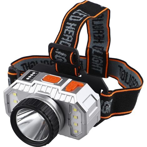 Lampe frontale LED avec batterie rechargeable USB étanche pour les aventures en plein air comme le camping et la pêche, outil idéal pour diverses tâches