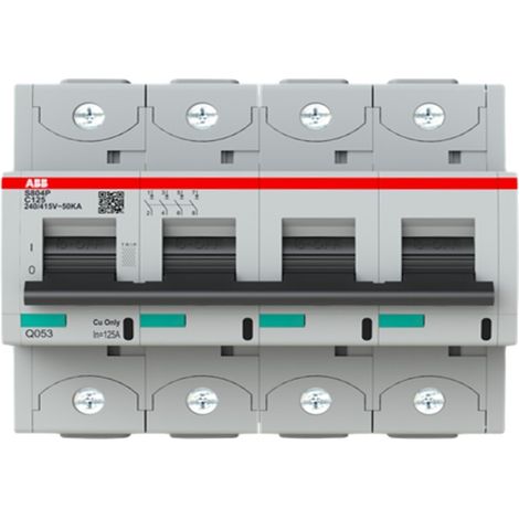 Interruttore magnetotermico alte prestazioni 125A 4P 50kA S804P-C125 ABB S804PC125