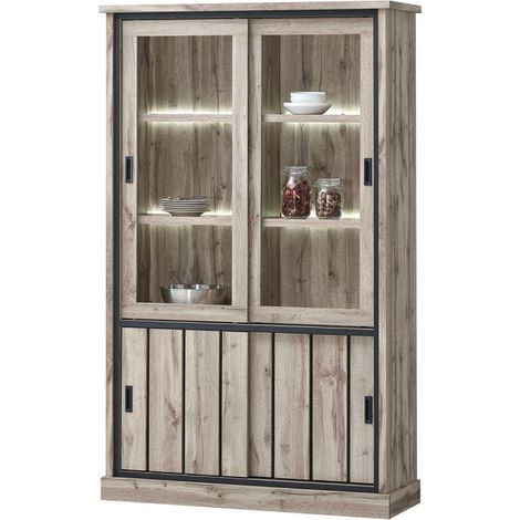 Vitrine Lena 2+2 portes coulissantes LED
