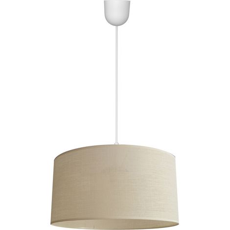 Helam ALBA Plafonnier Suspension Cylindrique Ecru, Blanc 40cm (1/3)