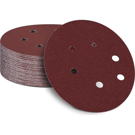 Confezione da 50 dischi abrasivi autoadesivi da 150 mm - 15,2 cm - Carta abrasiva con velcro per levigatrici orbitali (grana 180) -Crezuo