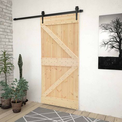 vidaXL Porte NARVIK Naturel 90 x 210 cm Bois de pin massif