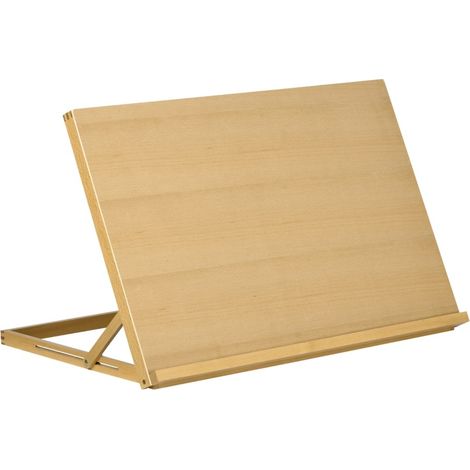 Chevalet de table pliable réglable en bois pour dessin et peinture A2, support de livres et tablette, finition bois clair, 75,8 x 51,4 cm – CHICFURN (1/5)