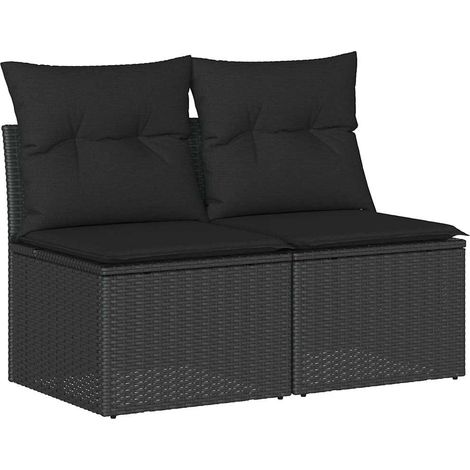 Maison Exclusive - Set sofás jardín y cojines 2 pzas ratán sintét (1/5)
