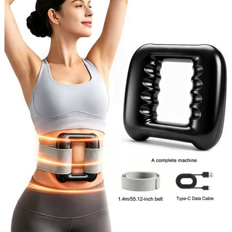 Kabelloses elektrisches Faszienmassagegerät, 8 einstellbare Intensitätsstufen, USB-wiederaufladbares Tiefengewebsmassagegerät mit verstellbarem Gurt, geeignet für den Rücken, ideales Geschenk. (1/5)