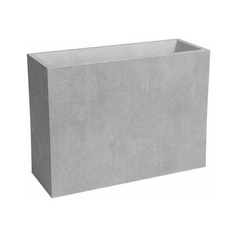 Jardinière haute rectangulaire 50 L en plastique gris clair – Dimensions 79.5x29.5x68 cm – Pour compositions modernes – Artevasi (1/2)