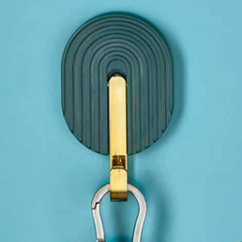 Selbstklebende, multifunktionale Handtuchhaken ohne Bohren für Badezimmer, spurlose Haken, luxuriöse Haken für Türverkleidungen, dunkelgrün. (1/5)