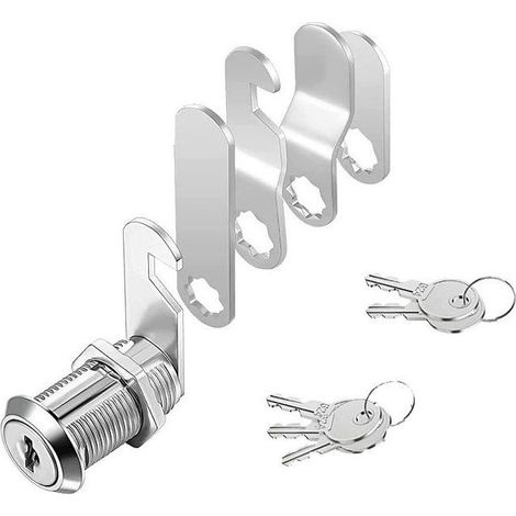 Zinc alloy mailbox lock – Nickel finish – Corrosion resistant – Supplied with 5 keys and lock plates (1/4)