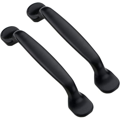 Poignée de porte coulissante de tiroir et de fenêtre moderne et minimaliste (2 pièces noires) (1/3)