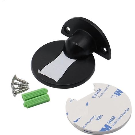 Magnetischer Türstopper, Bodenmontage, aus Edelstahl 304, kein Bohren erforderlich, hält die Tür offen, schwarz, 1 Stück (1/5)